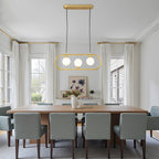 3-Light Linear Kitchen Island Pendant Frosted Milky White Glass Globes - product image 2 | Zenvolit