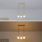 3-Light Linear Kitchen Island Pendant Frosted Milky White Glass Globes - product image 8 | Zenvolit