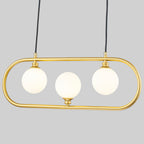 3-Light Linear Kitchen Island Pendant Frosted Milky White Glass Globes - product image 9 | Zenvolit