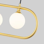 3-Light Linear Kitchen Island Pendant Frosted Milky White Glass Globes - product image 10 | Zenvolit