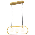 3-Light Linear Kitchen Island Pendant Frosted Milky White Glass Globes - product image 13 | Zenvolit