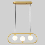 3-Light Linear Kitchen Island Pendant Frosted Milky White Glass Globes - product image 14 | Zenvolit