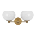 2-Light Gold Double-Globe Wall Sconce Cloud-Pattern Glass Shades - product image 3 | Zenvolit