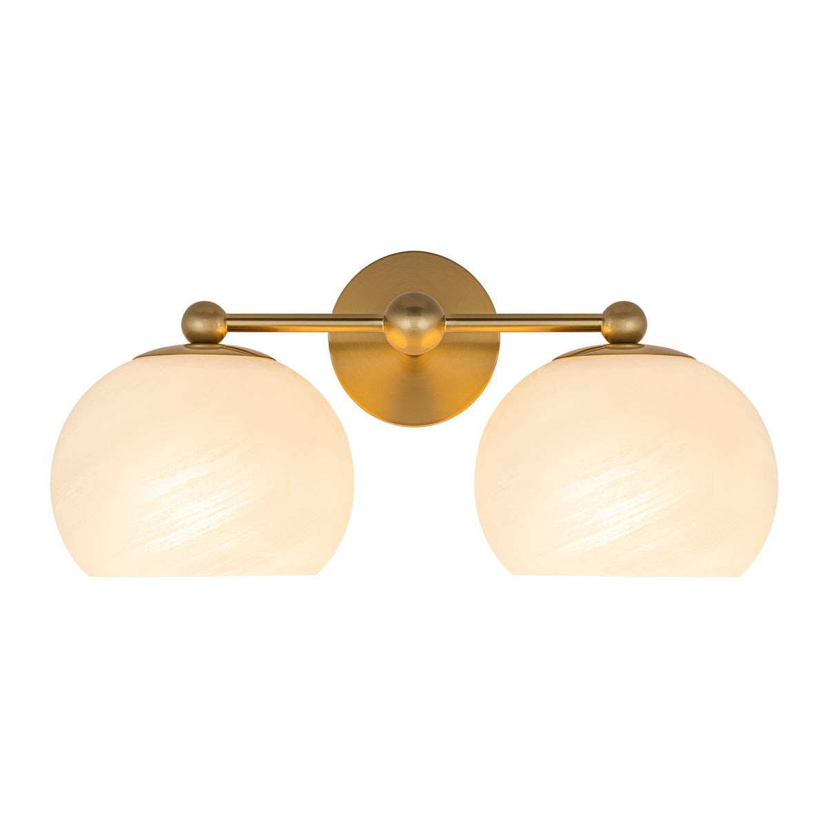 2-Light Gold Double-Globe Wall Sconce Cloud-Pattern Glass Shades - product image 4 | Zenvolit