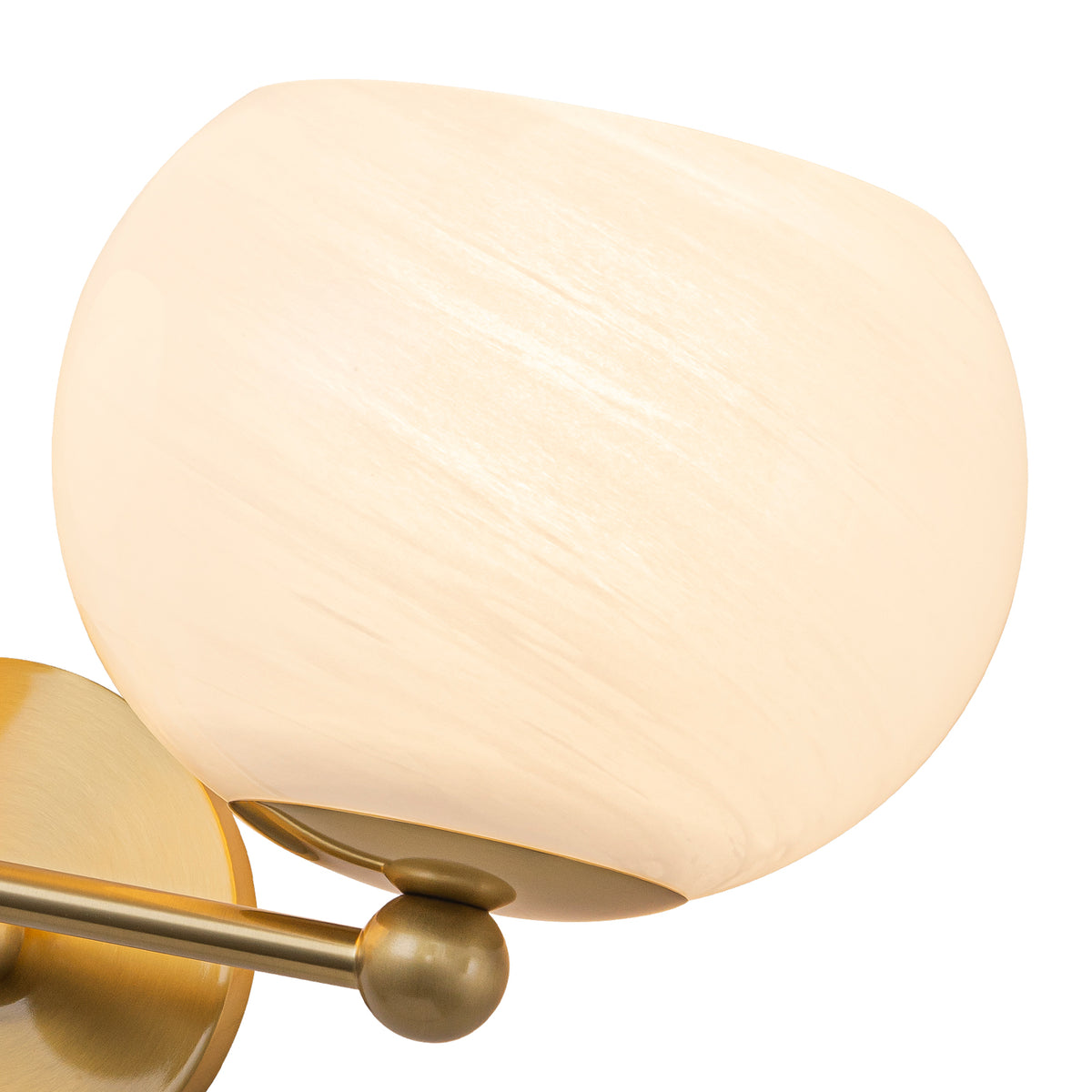 2-Light Gold Double-Globe Wall Sconce Cloud-Pattern Glass Shades - product image 5 | Zenvolit