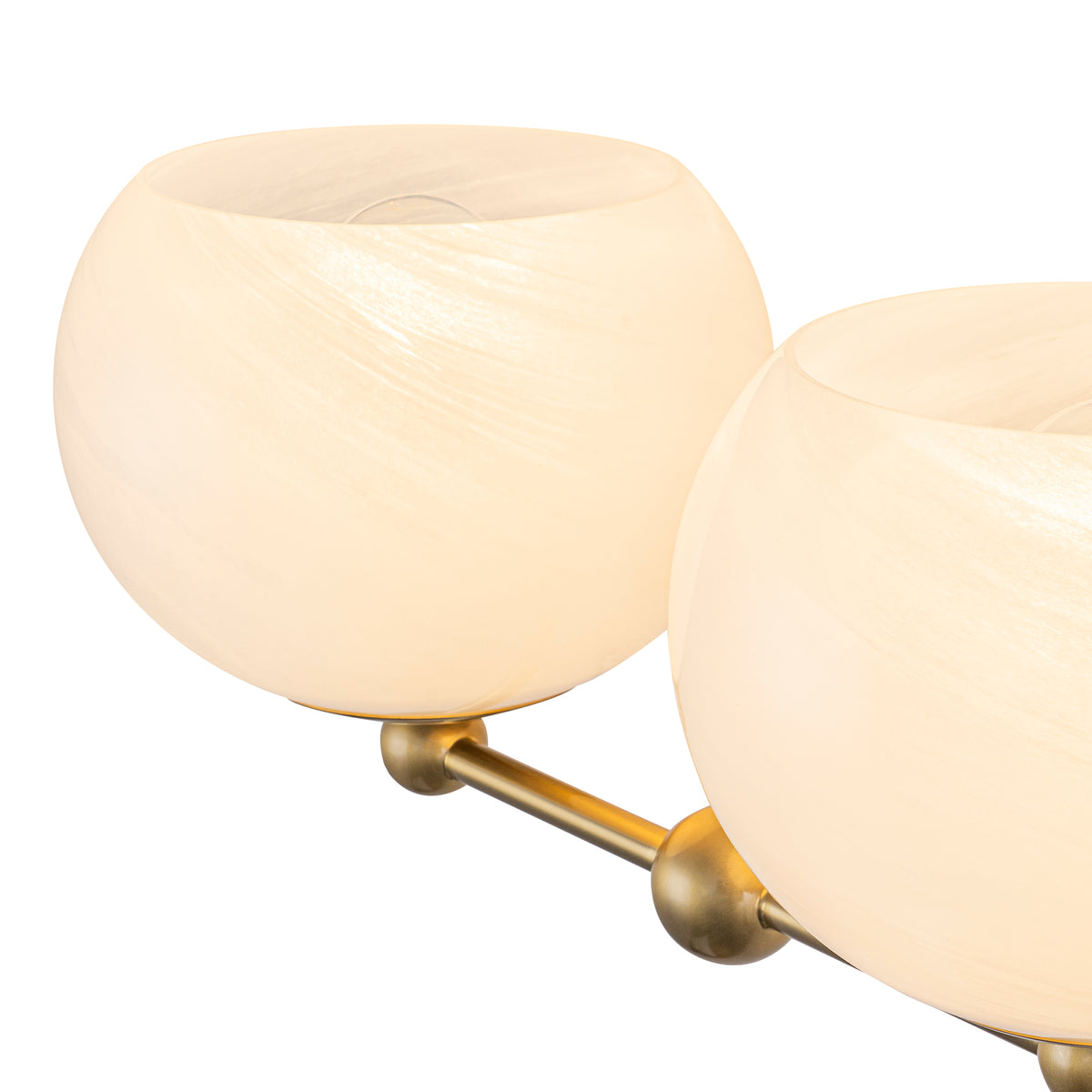 2-Light Gold Double-Globe Wall Sconce Cloud-Pattern Glass Shades - product image 6 | Zenvolit