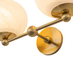 2-Light Gold Double-Globe Wall Sconce Cloud-Pattern Glass Shades - product image 7 | Zenvolit