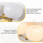 2-Light Gold Double-Globe Wall Sconce Cloud-Pattern Glass Shades - product image 17 | Zenvolit