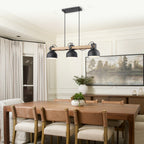 3-Light Industrial Linear Kitchen Island Pendant Light Dome Shades - product image 3 | Zenvolit