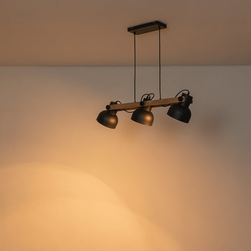 3-Light Industrial Linear Kitchen Island Pendant Light Dome Shades - product image 10 | Zenvolit