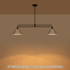 2-Light Matte Black Linear Chandelier with White Conical Iron Shades - product image 7 | Zenvolit