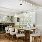2-Light Matte Black Linear Chandelier with White Conical Iron Shades - product image 14 | Zenvolit