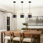 Modern Pendant Light Adjustable Acacia Wood Frame&Deep Cylinder Shade - product image 9 | Zenvolit
