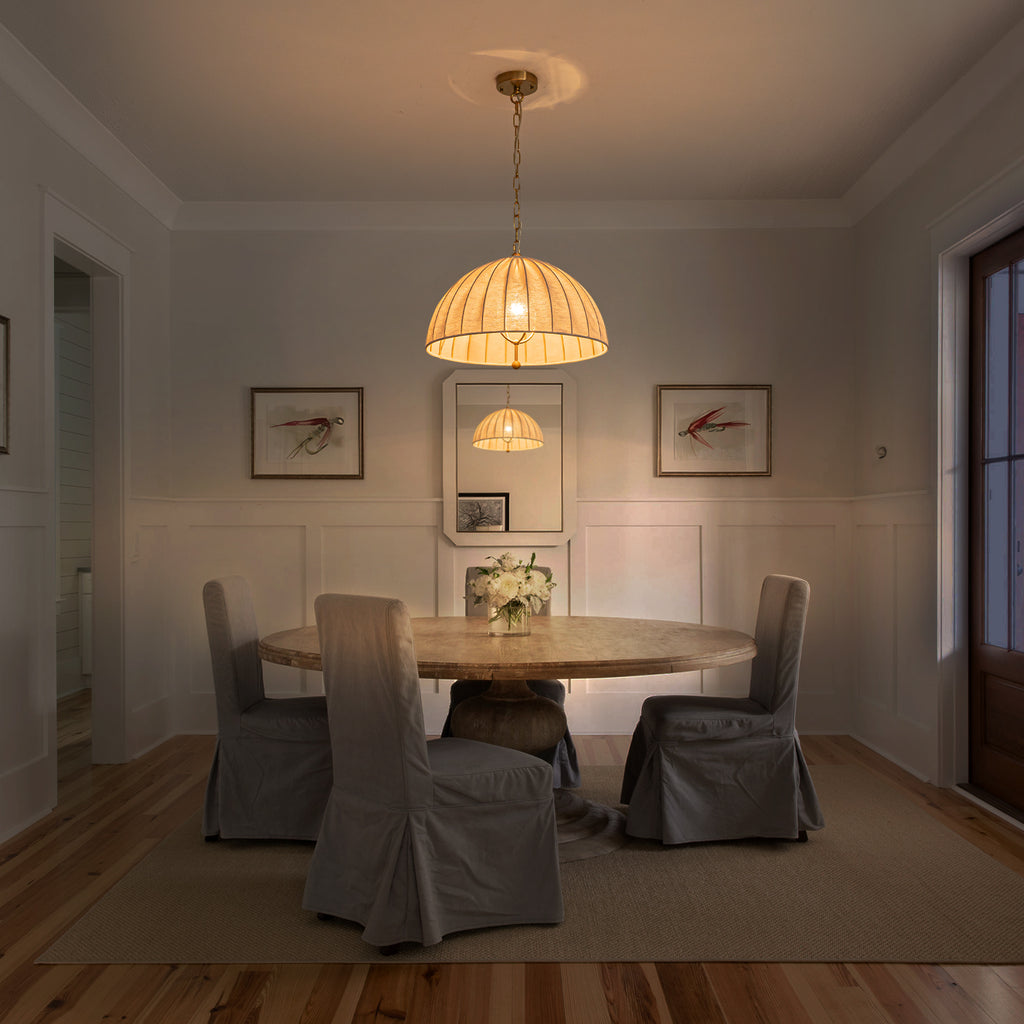 19.69" 1-Light Modern Hanging Pendant Light Fabric Shade Living Space - product image 3 | Zenvolit