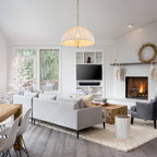 19.69" 1-Light Modern Hanging Pendant Light Fabric Shade Living Space - product image 5 | Zenvolit