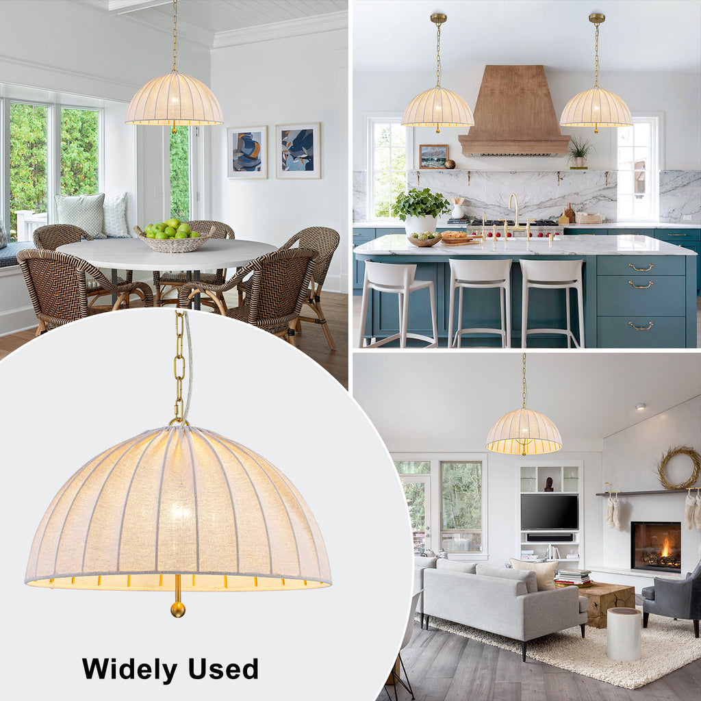 19.69" 1-Light Modern Hanging Pendant Light Fabric Shade Living Space - product image 6 | Zenvolit