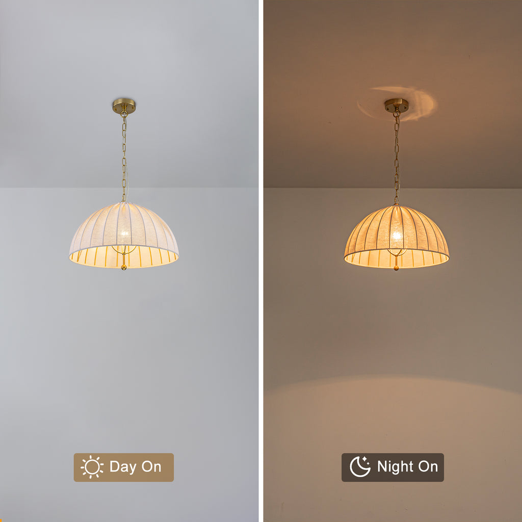19.69" 1-Light Modern Hanging Pendant Light Fabric Shade Living Space - product image 8 | Zenvolit