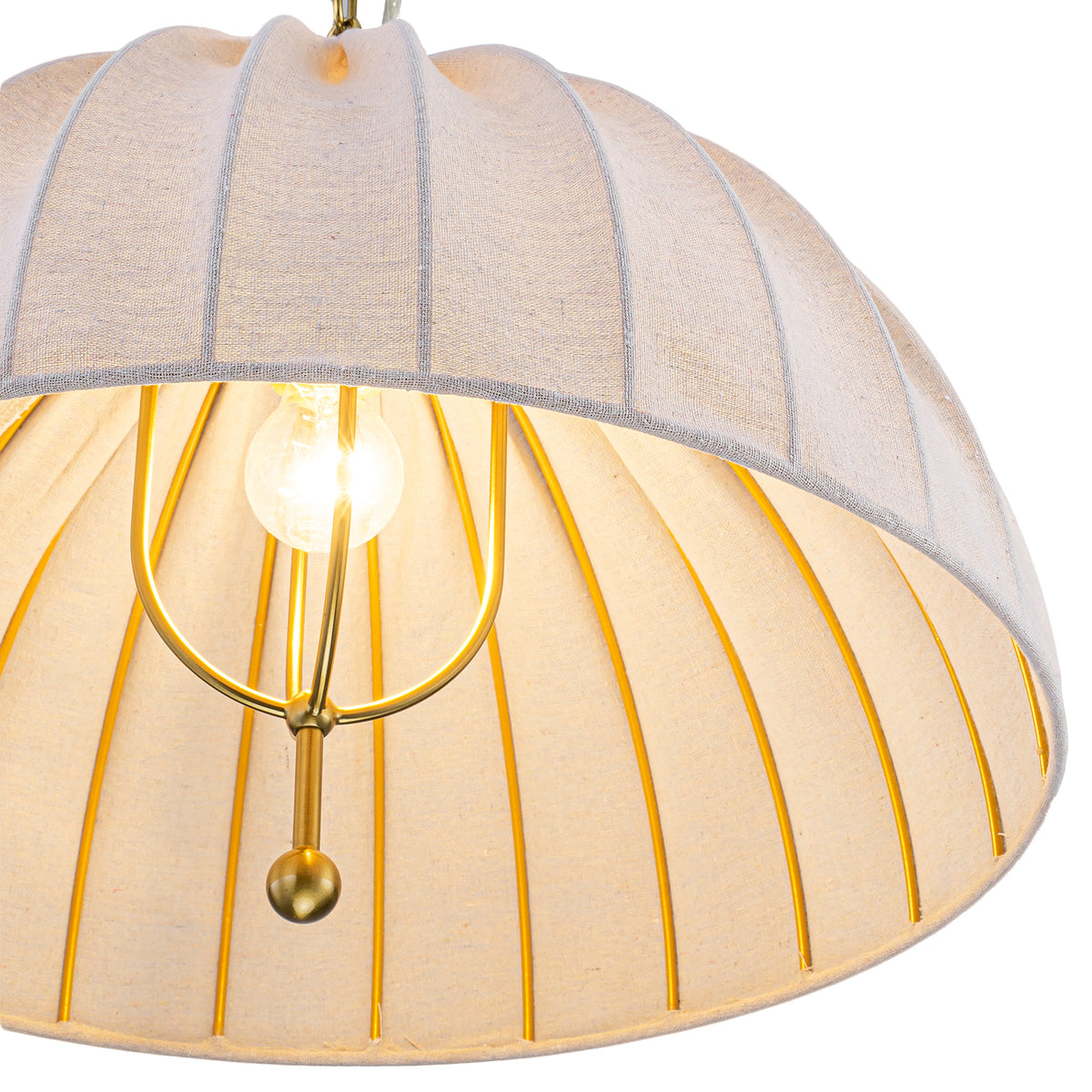 19.69" 1-Light Modern Hanging Pendant Light Fabric Shade Living Space - product image 12 | Zenvolit