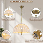 19.69" 1-Light Modern Hanging Pendant Light Fabric Shade Living Space - product image 14 | Zenvolit