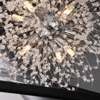 Modern Black Sputnik Crystal Chandelier Pendant Light for Dining Room
