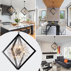 Modern Black Sputnik Crystal Chandelier Pendant Light for Dining Room