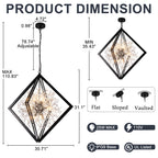 Modern Black Sputnik Crystal Chandelier Pendant Light for Dining Room