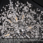 Modern Black Sputnik Crystal Chandelier Pendant Light for Dining Room