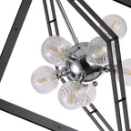 Modern Black Sputnik Chandelier with Clear Glass Shades Dining Room