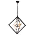 Modern Black Sputnik Chandelier with Clear Glass Shades Dining Room