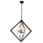 Modern Black Sputnik Chandelier with Clear Glass Shades Dining Room