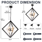 Modern Black Sputnik Chandelier with Clear Glass Shades Dining Room