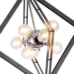 Modern Black Sputnik Chandelier with Clear Glass Shades Dining Room