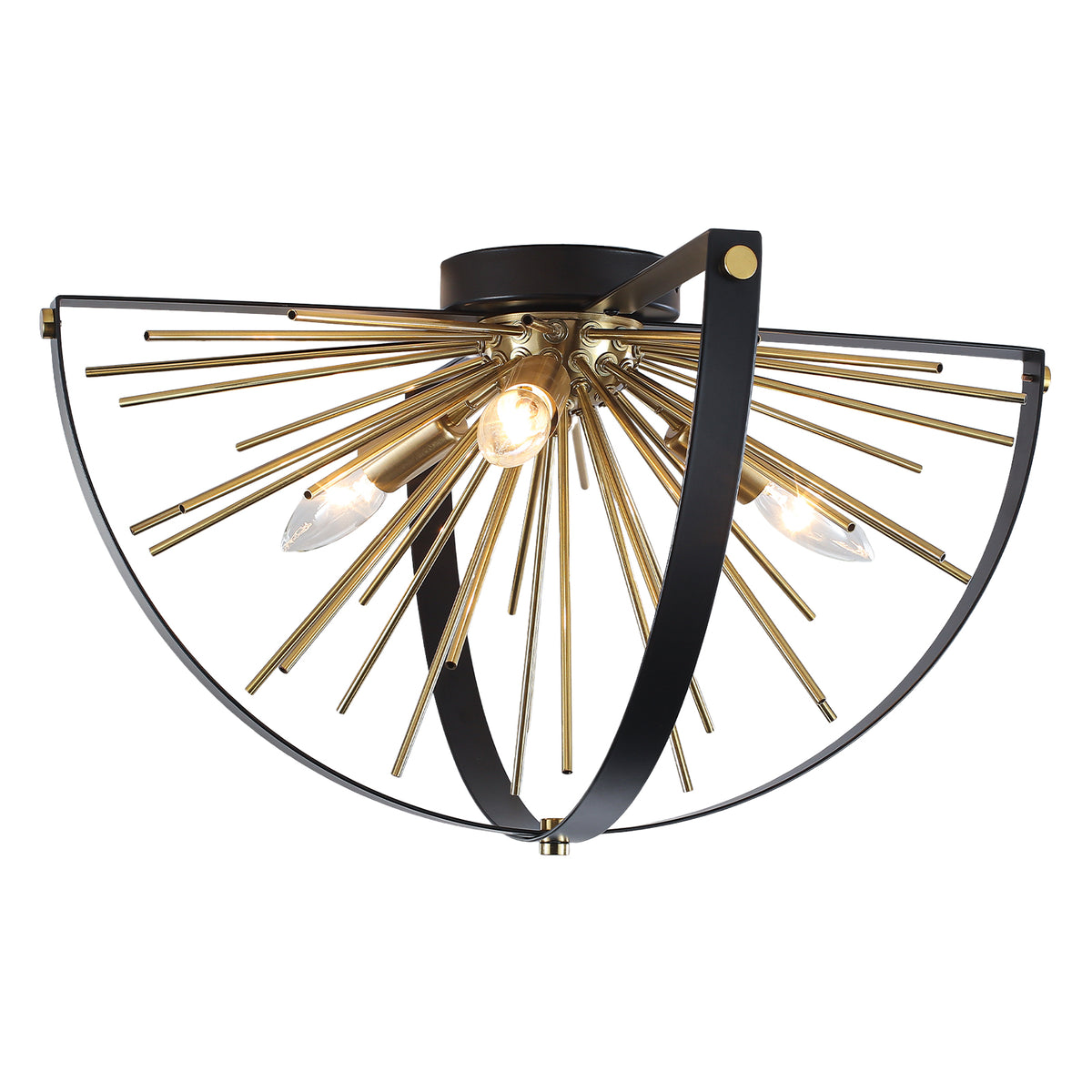 3-Light Modern Sputnik Flush Mount Ceiling Light Bedroom Living Room