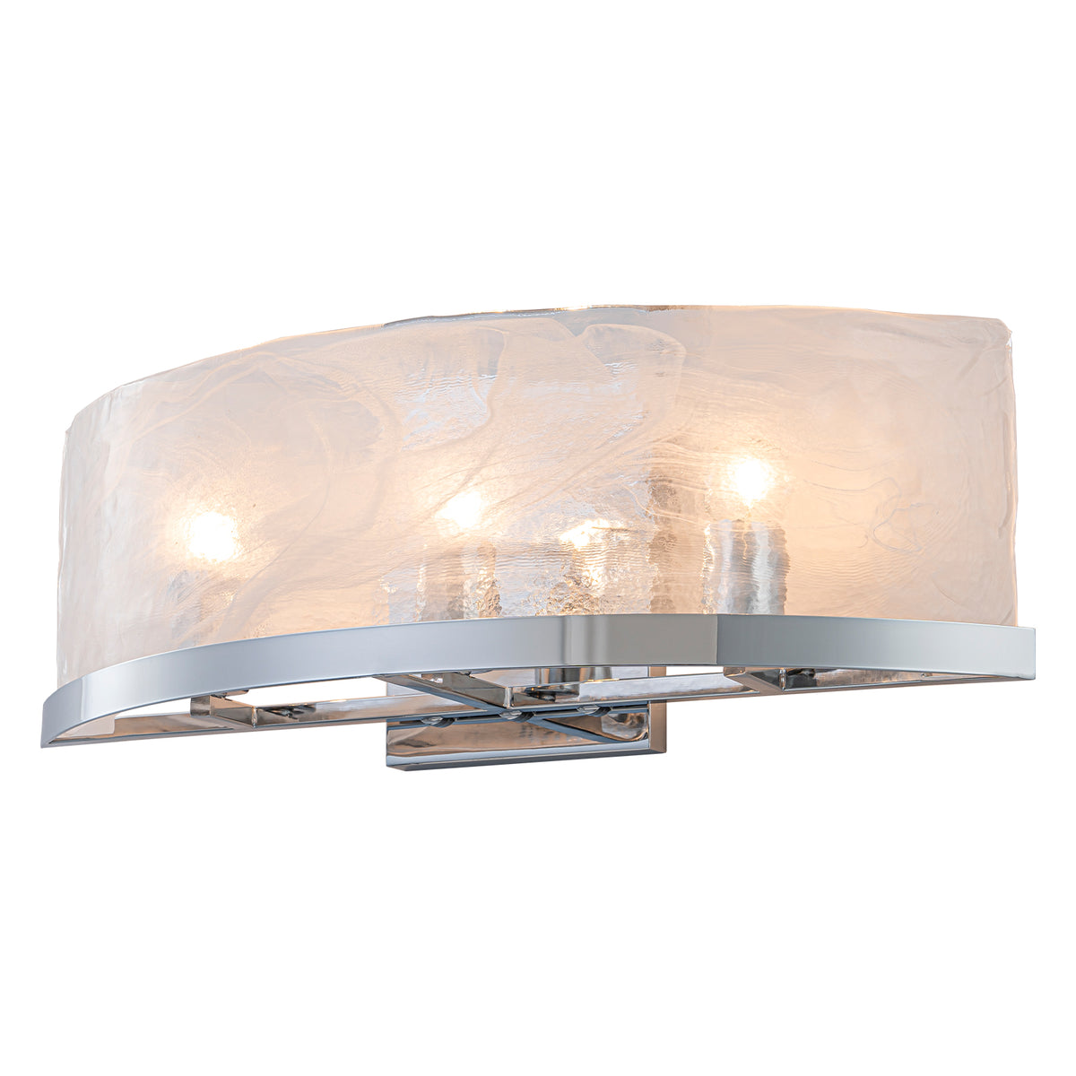 3-Light Modern Chrome Wall Sconce with Cloud Glass Shades - product image 16 | Zenvolit