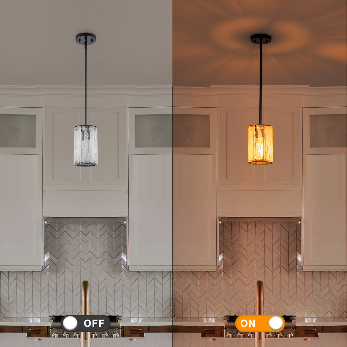 Cloudy White Glass Black Pendant Lighting Modern for Kitchen Island - product image 2 | Zenvolit