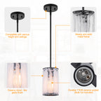 Cloudy White Glass Black Pendant Lighting Modern for Kitchen Island - product image 3 | Zenvolit