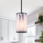 Cloudy White Glass Black Pendant Lighting Modern for Kitchen Island - product image 6 | Zenvolit