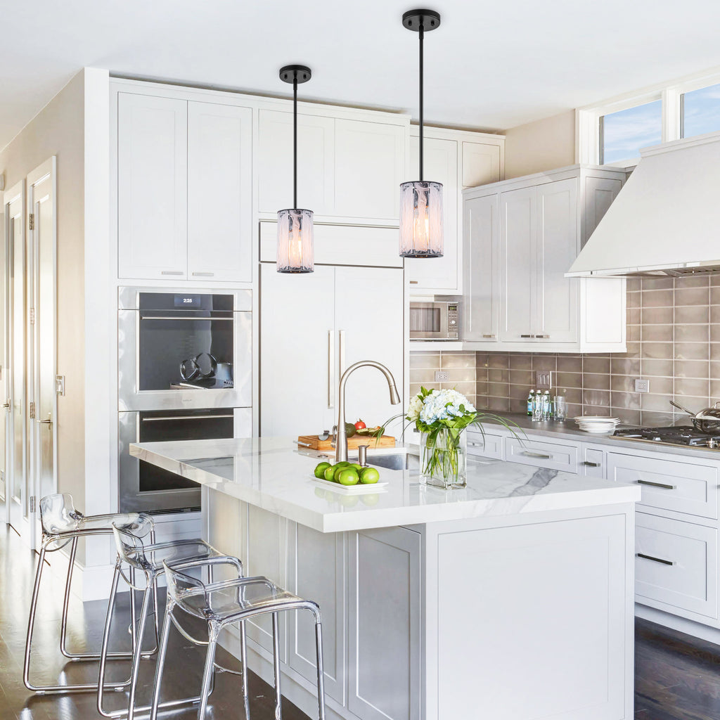 Cloudy White Glass Black Pendant Lighting Modern for Kitchen Island - product image 14 | Zenvolit