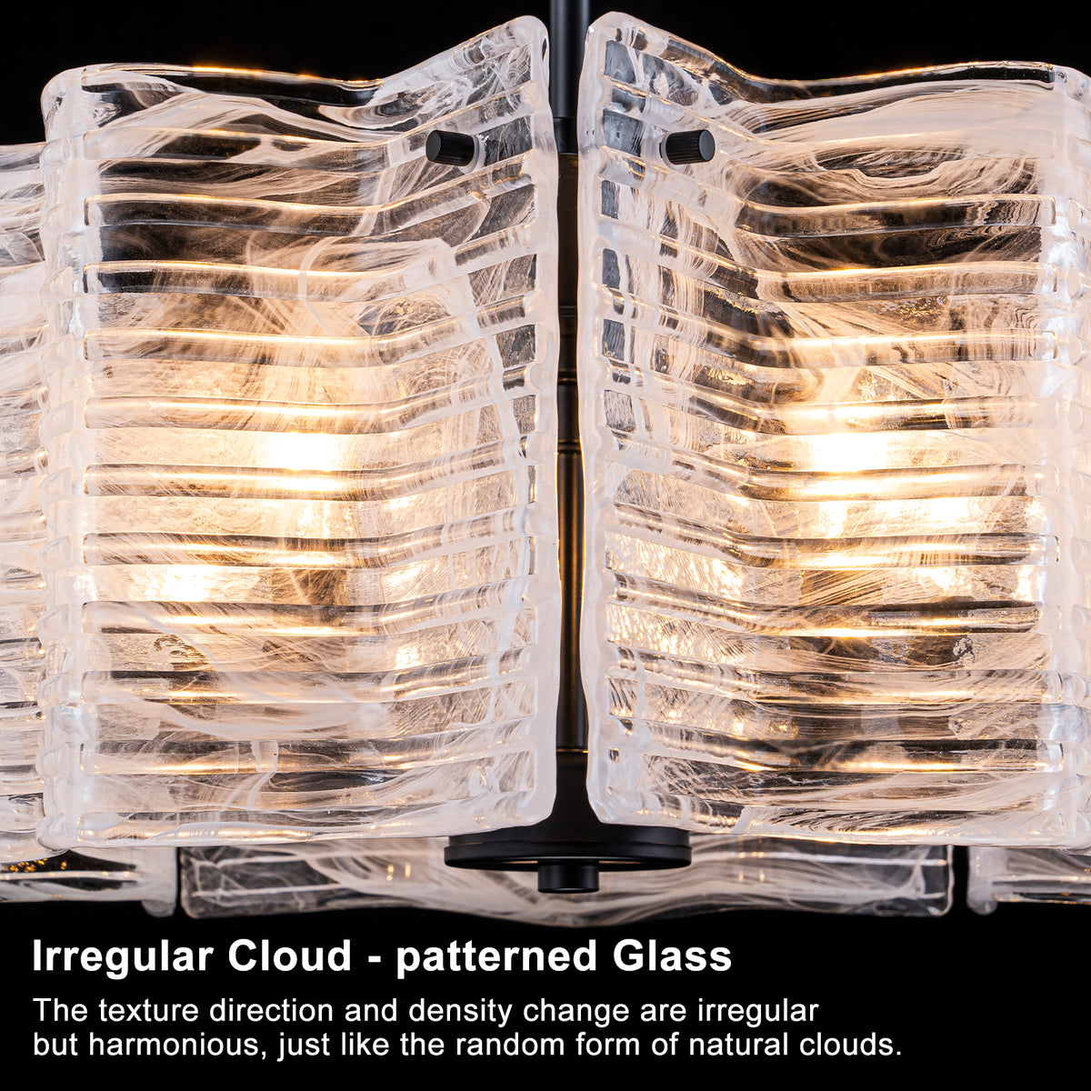Modern 5-Light Glass Chandelier with Cloudy White Shades - product image 4 | Zenvolit