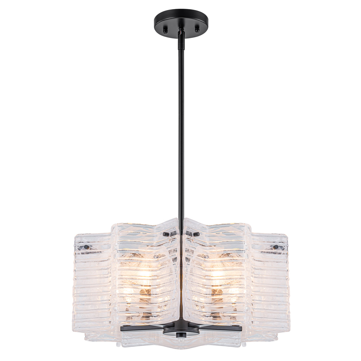Modern 5-Light Glass Chandelier with Cloudy White Shades - product image 7 | Zenvolit