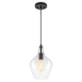 Industrial Pendant Light Clear Glass Matte Black Kitchen Island - product image 2 | Zenvolit