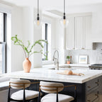 Industrial Pendant Light Clear Glass Matte Black Kitchen Island - product image 8 | Zenvolit