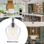Industrial Pendant Light Clear Glass Matte Black Kitchen Island - product image 13 | Zenvolit