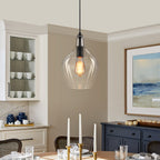 Industrial Pendant Light Clear Glass Matte Black Kitchen Island - product image 20 | Zenvolit