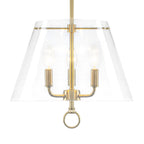 14.21" 3-Light Modern Gold Pendant Chandelier with Clear Glass Shades - product image 10 | Zenvolit
