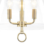 14.21" 3-Light Modern Gold Pendant Chandelier with Clear Glass Shades - product image 11 | Zenvolit