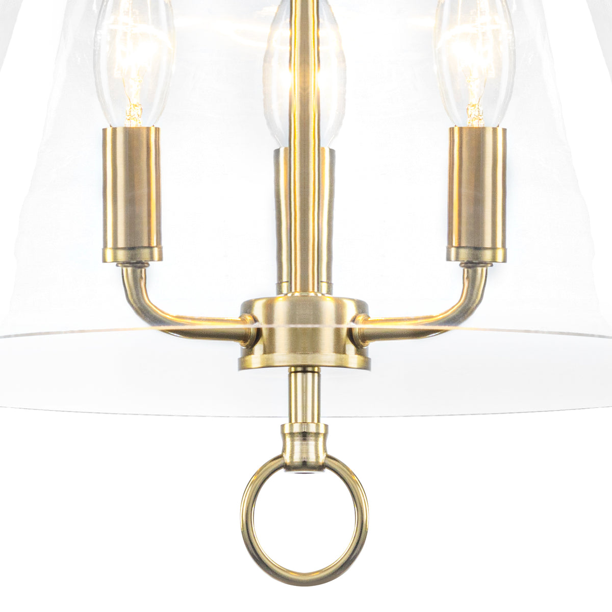 14.21" 3-Light Modern Gold Pendant Chandelier with Clear Glass Shades - product image 11 | Zenvolit
