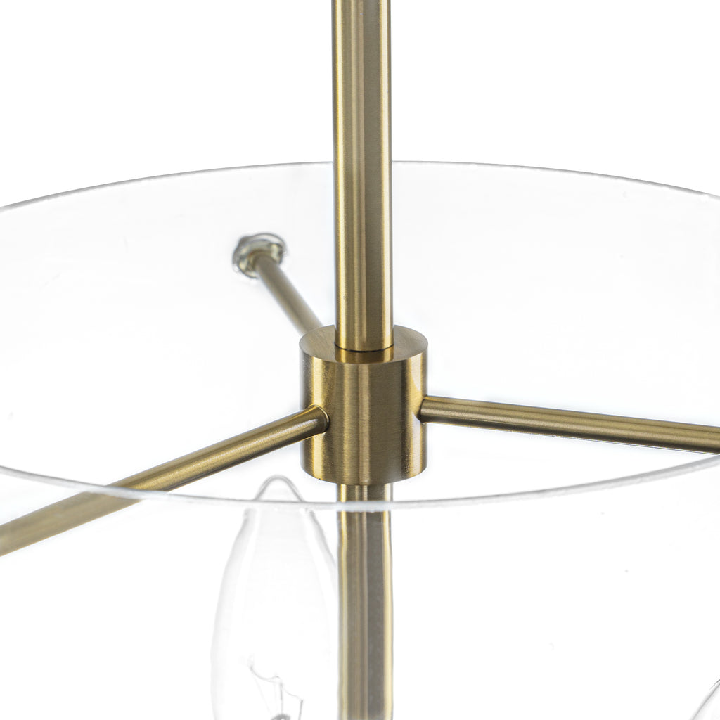 14.21" 3-Light Modern Gold Pendant Chandelier with Clear Glass Shades - product image 12 | Zenvolit