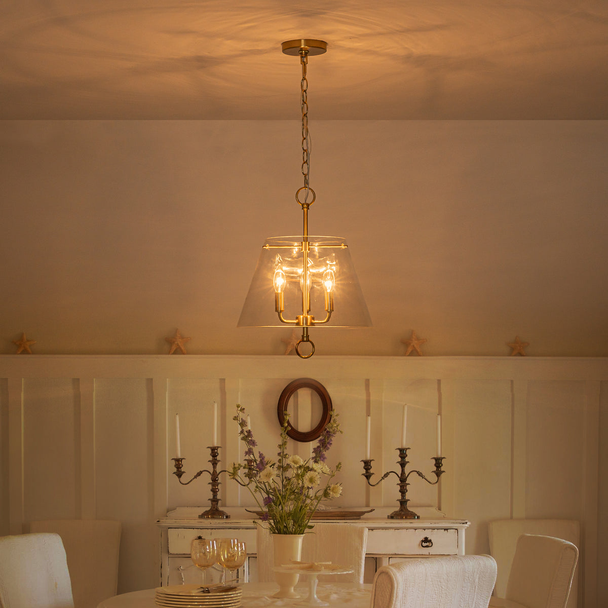 14.21" 3-Light Modern Gold Pendant Chandelier with Clear Glass Shades - product image 13 | Zenvolit