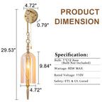 1-Light Vintage Gold Wall Sconce with Amber Glass Shade Retro Fixture - product image 7 | Zenvolit